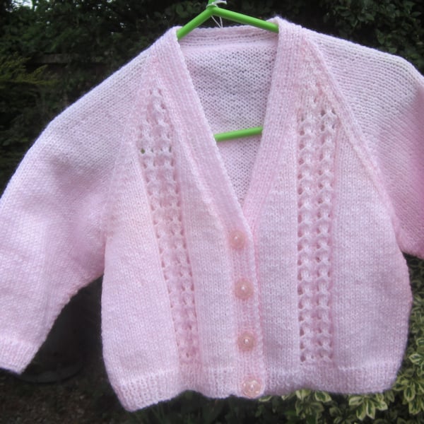 Pink cardigan to fit 20" chest