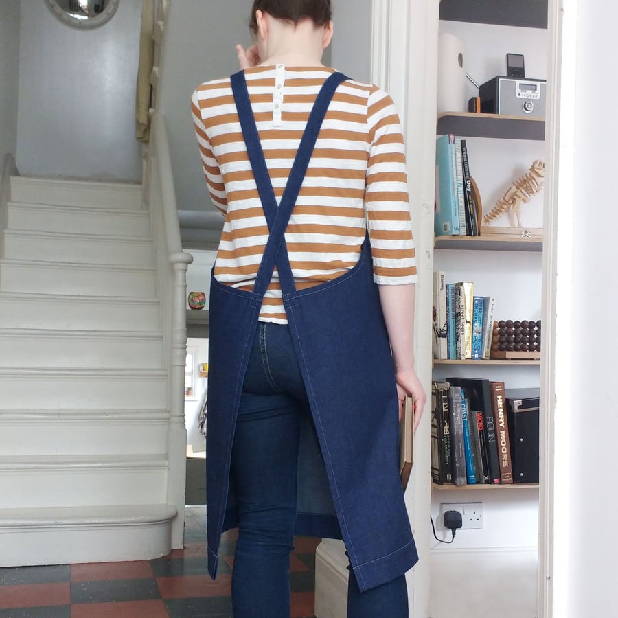 Denim Cross Back Aprons for Artists & Makers. 
