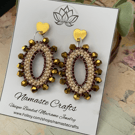 Beautiful delicate beaded hoop dangle boho statement handcrafted earrings