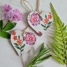 2 gift tags vintage floral design flower hanging decorations