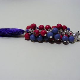 Lilac Fuchsia and Purple Tassel Bag Charm