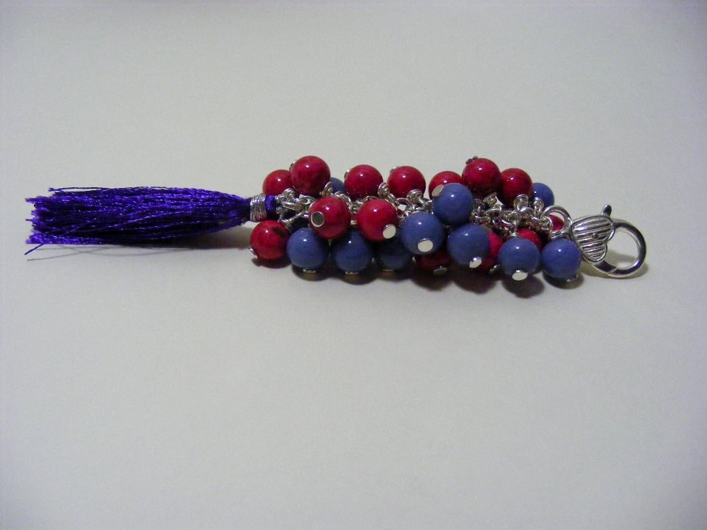 Lilac Fuchsia and Purple Tassel Bag Charm