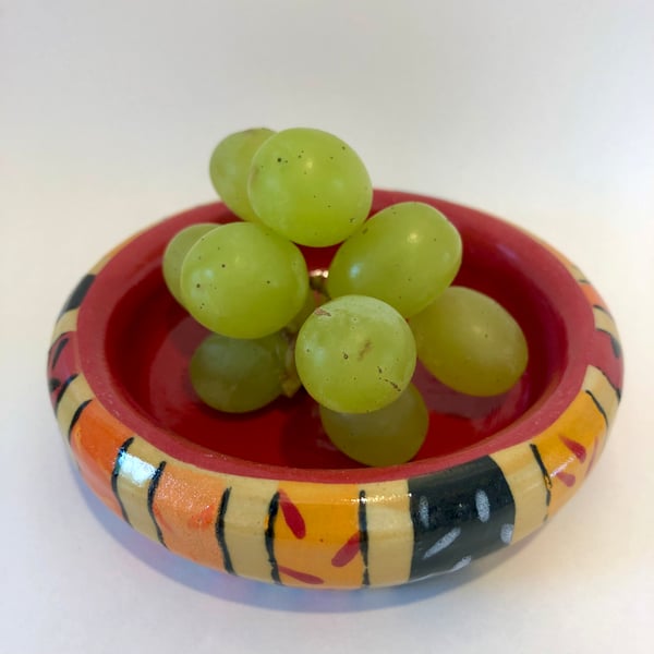 BRIGHT SPICE COLOURED SMALL CERAMIC STONEWARE DISH