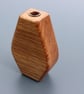 Handcrafted Oak Wood Sculptural Bud Vase with Glass Liner - Image 2