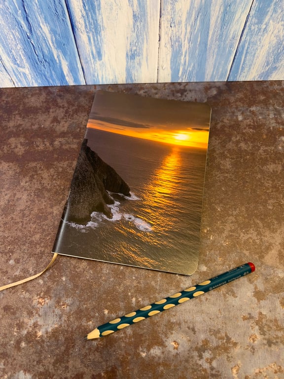 Notebook, Marine themed, A5 (ish), made from up-cycled and recycled materials.