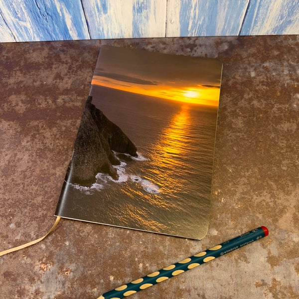 Notebook, Marine themed, A5 (ish), made from up-cycled and recycled materials.