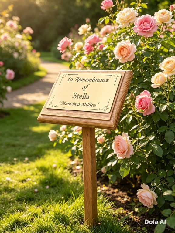 Oak wooden memorial stake plaque Grave marker Cemetery Marker Tree Marker 