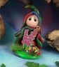 Tiny Magical Meadow Gnome 'Blossie' with flowers OOAK Sculpt