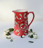 Christmas Red Mistletoe Farmhouse Jug - Hand Painted - Image 2