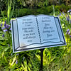 ENGRAVED Memorial Plaque NON FADE Prayer Book Grave Marker Remembrance Plaque