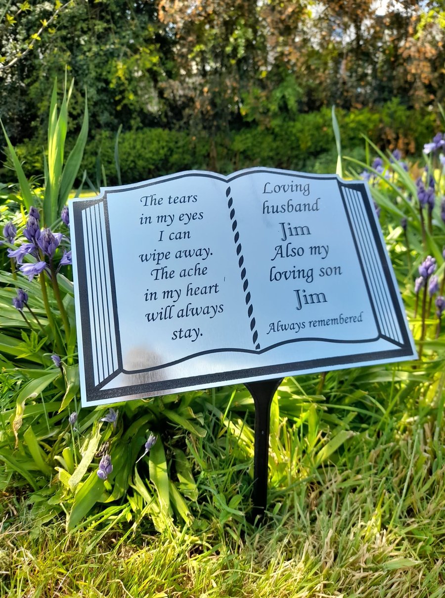 Memorial grave Plaque Remembrance plaque Grave Marker Temporary Grave Marker 