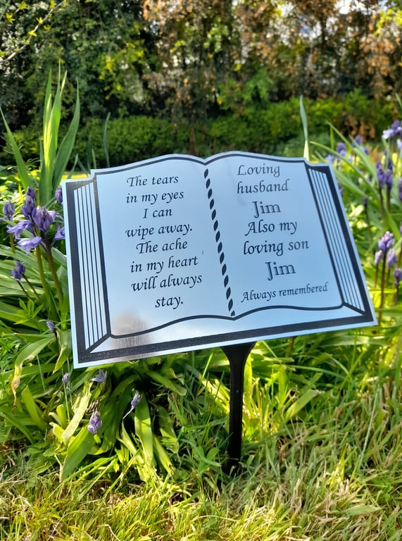 Memorial grave Plaque Remembrance plaque Grave Marker Temporary Grave Marker 