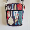 Handmade crossbody bag Stig Linberg "Pottery" fabric