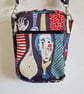 Handmade crossbody bag Stig Linberg "Pottery" fabric