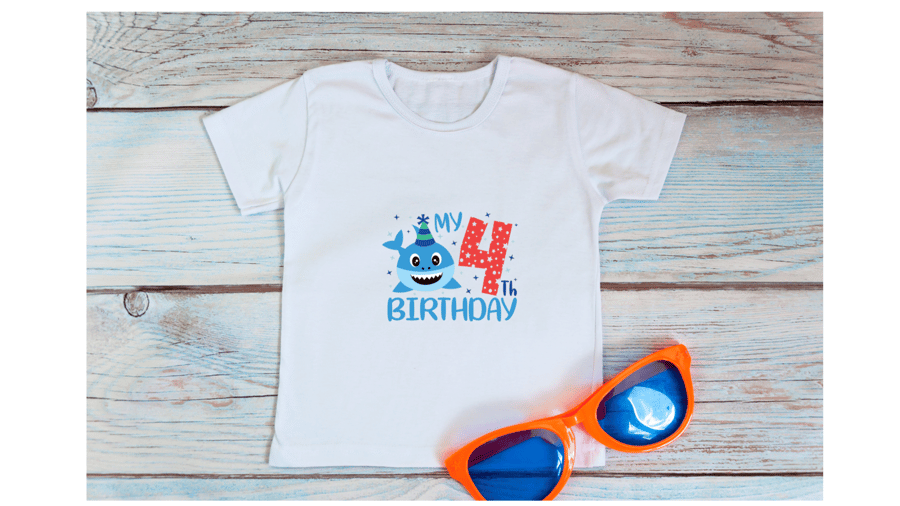 Shark 4th birthday T shirt
