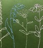 Happy Birthday Dancing Wildflowers 5x7 Embroidered Kraft Card Homemade - Image 2