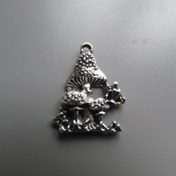 Toadstool Mushroom Fungi Tibetan silver Jewellery Charm