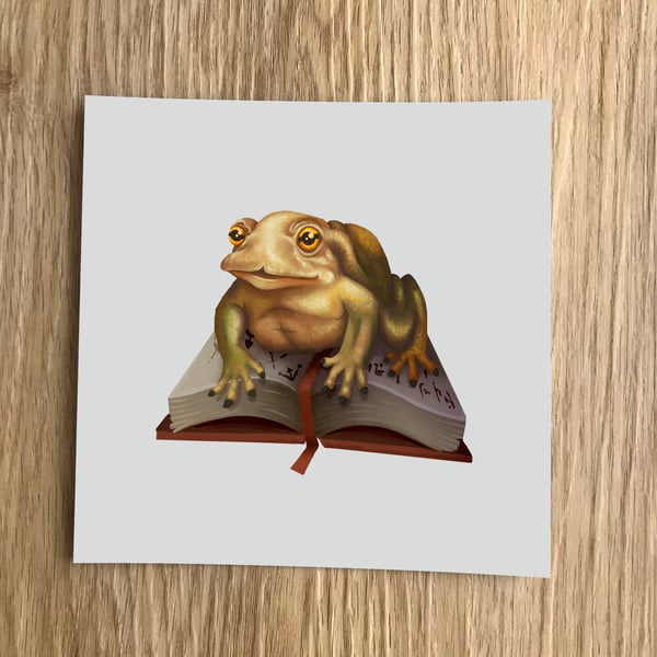 Magical Toad Square Post Card Print