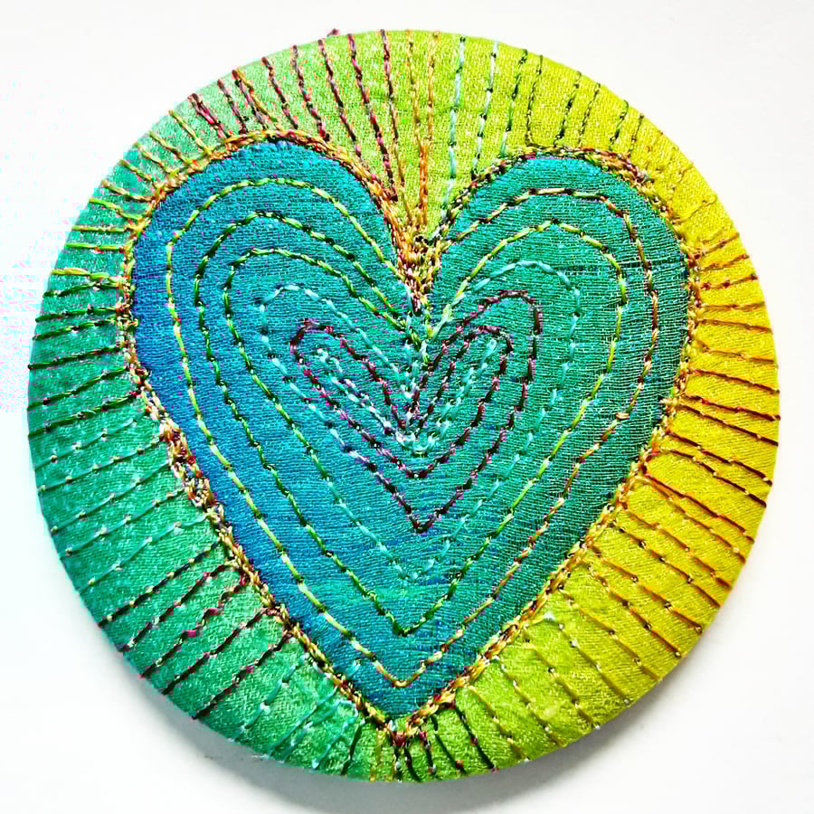 Pocket Mirror with Free Machine Embroidery 