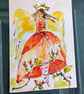 Inky and paint rose hip angel  - Image 1