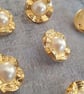 9 16" 15mm 24L Gold and Sprayed pearl Button x 4 - Image 6