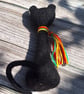 Funky Needle-Felted Cat Ornament – Handmade Wool Sculpture with Scarf (One Cat) - Image 9