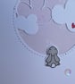 New Baby Card - Over the Moon for you - Rabbit With Clouds - Pink - Image 8