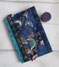 SOLD - A6 Butterflies & Batik Reusable Patchwork Notebook, Diary Cover - Image 1