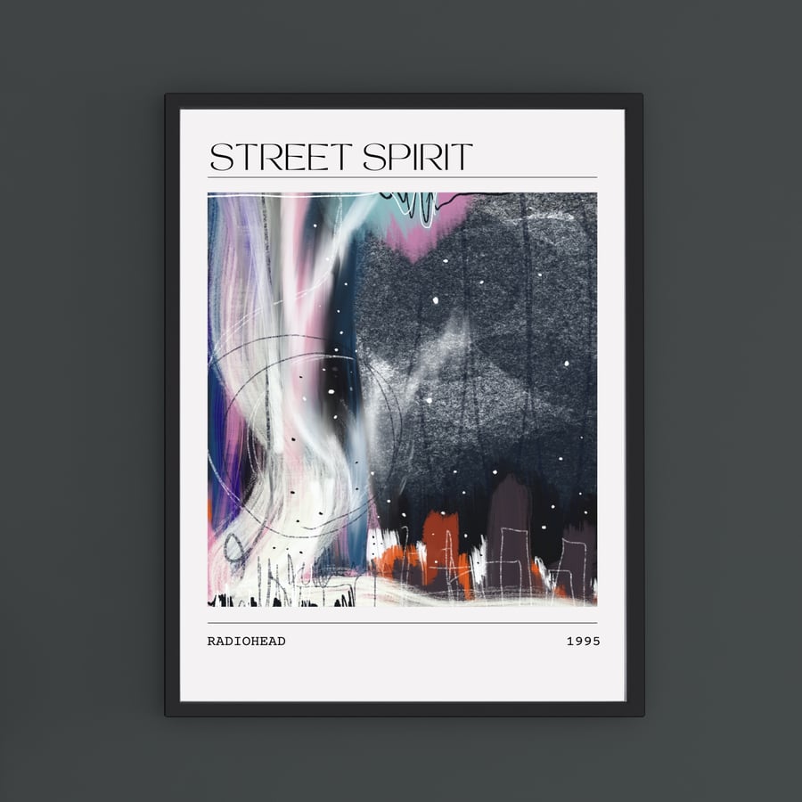 Song Poster Radiohead Street Spirit Abstract Painting Music Art Print