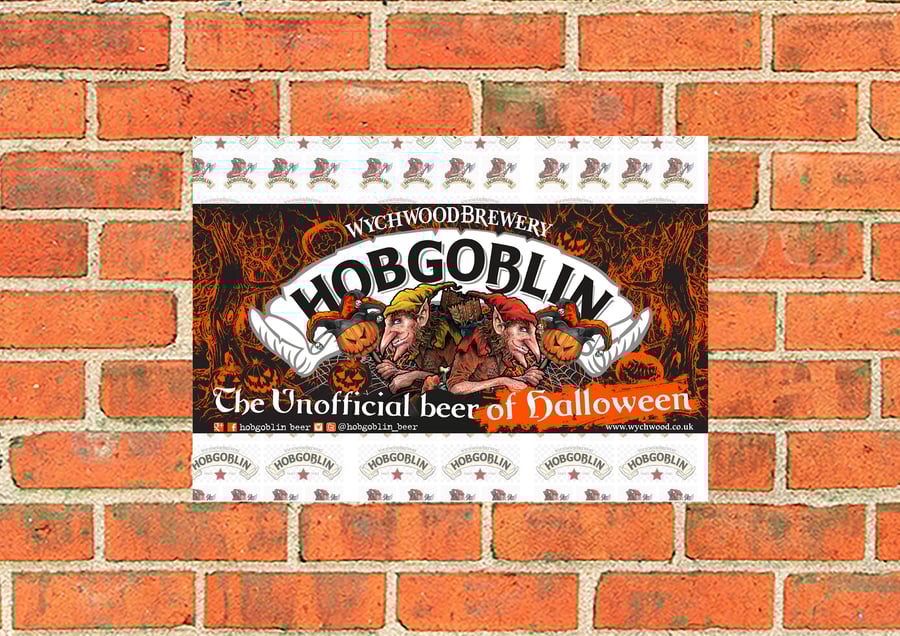 Hobgoblin 'Unofficial beer' vintage style advertising metal beer sign. 2 differe