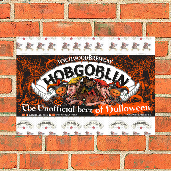 Hobgoblin 'Unofficial beer' vintage style advertising metal beer sign. 2 differe