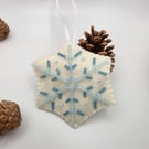 Embroidered snowflake decoration