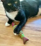 Personalised cat toy. Cotton canvas fish shaped kicker toy. - Image 10