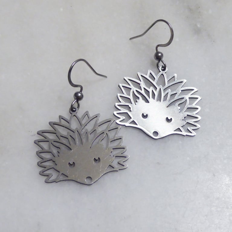 Stainless Steel Hedgehog Earrings 