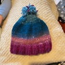 Knitted baby hat multi coloured 