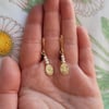 9ct Gold Drop Earrings with White Pearls