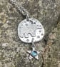 Polar Bear Pendant with Blue Topaz