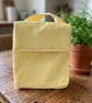 Yellow and White Gingham Handmade Insulated Lunch bag 