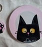 Handmade Cat & Mouse Wooden Coaster & Matching Keyring Set - Image 1