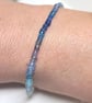 Handcrafted Sapphire Bracelet: Gold Accent Beads, Iolite & Moonstone