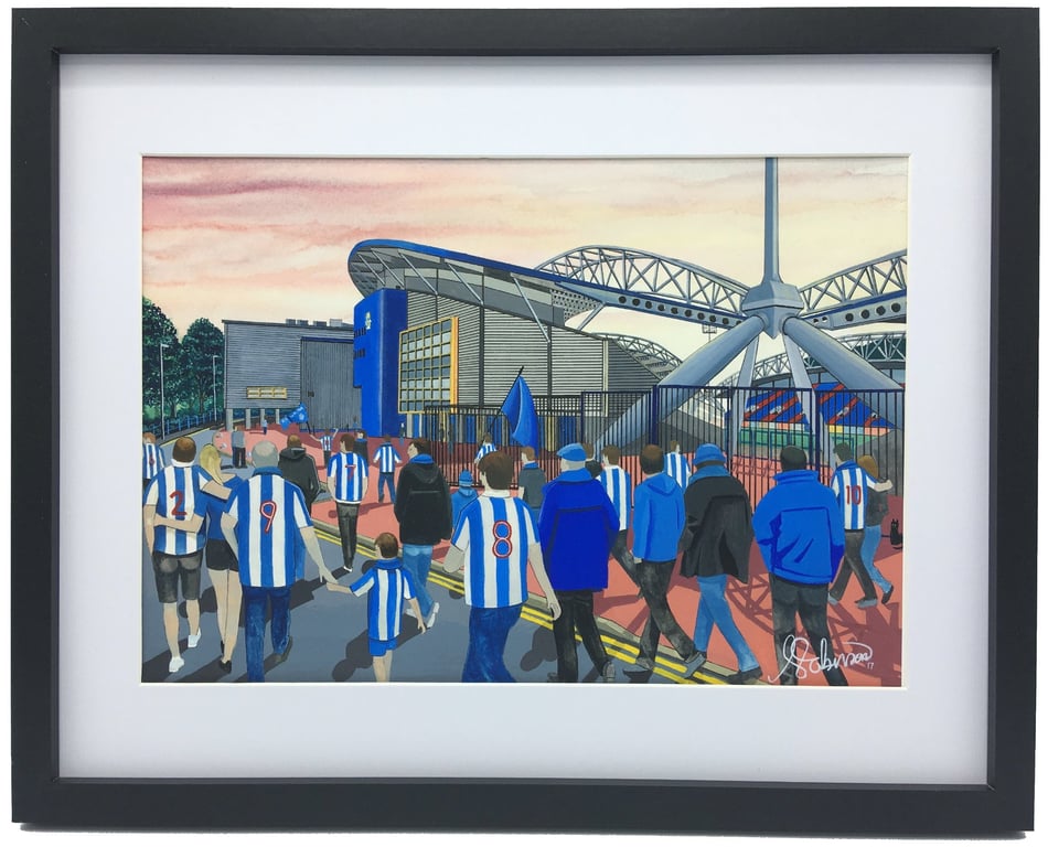 Huddersfield. Framed & Unframed Art Print, Town Football Club AFC, Stadium Gift