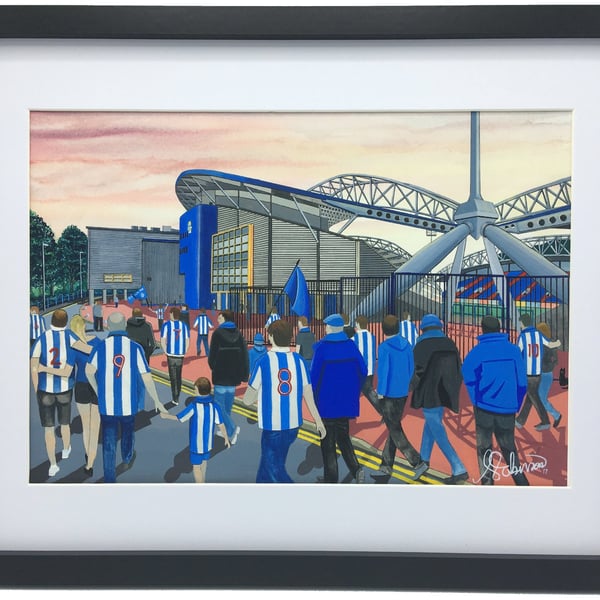 Huddersfield. Framed & Unframed Art Print, Town Football Club AFC, Stadium Gift