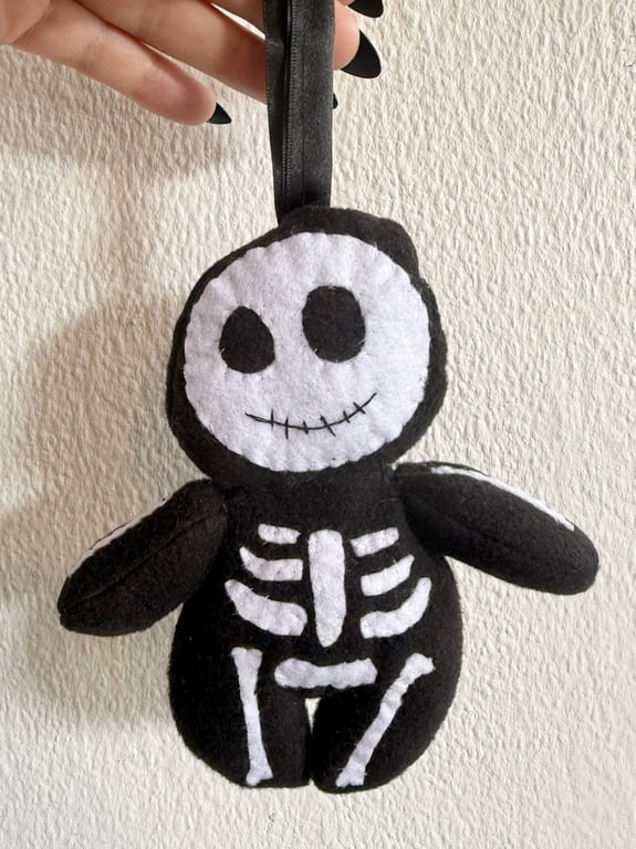 Skeleton Plush Bag Charm, Decoration.