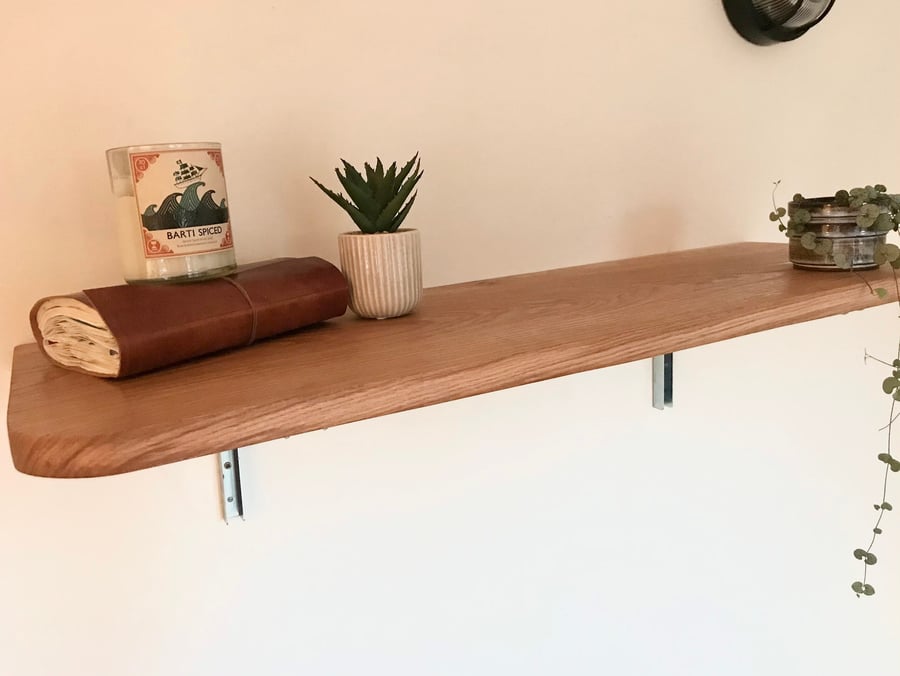 Solid oak wall mounted folding breakfast bar, LARGE home office NO BRACKETS
