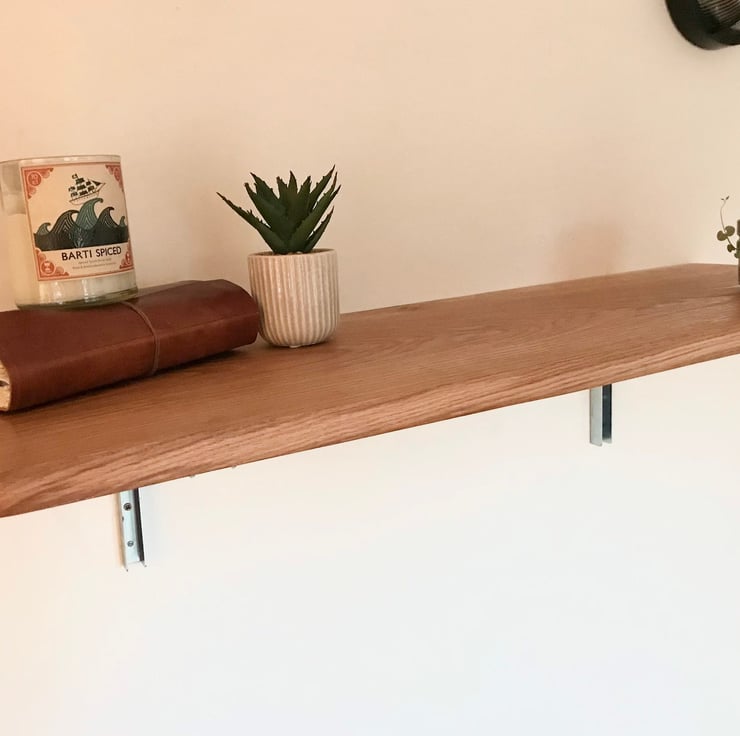 Solid oak wall mounted folding breakfast bar, L... Folksy