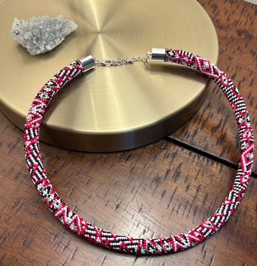 Handmade Beaded Rope Style Necklace