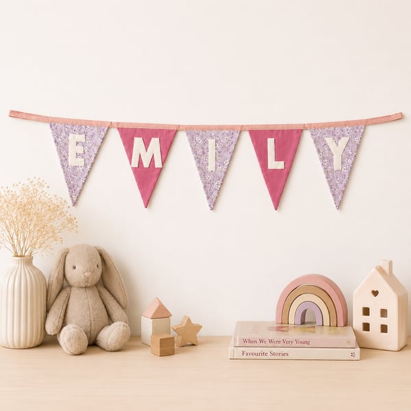Personalised Liberty Floral Name Bunting