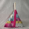  Stitch Marker Holder. Mini Pyramid Purse. Sewing Notions Holder. Tape Measure