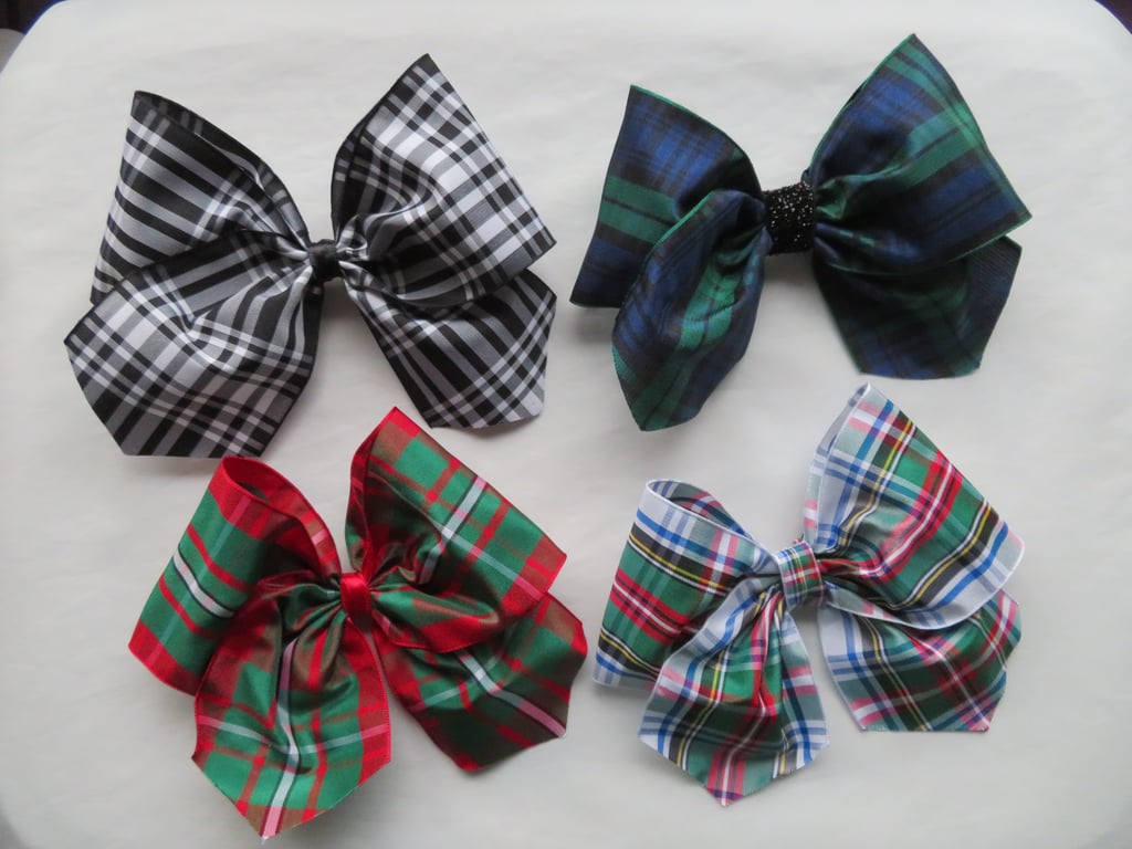 Tartan Hair Bow - Girls Accessories Bows Clip in Bows Plaid Retro Wedding Party