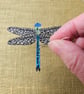 Dragonfly embroidered mini hoop, handmade hanging decoration - Image 8